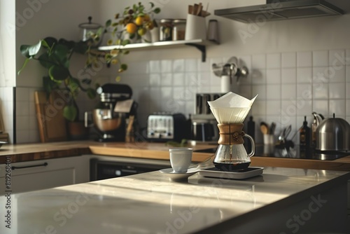 Wallpaper Mural Warm kitchen scene with sunlight on coffee setup Torontodigital.ca