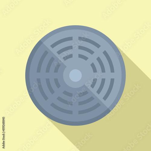 Vector illustration of a stylized manhole cover with geometric pattern on a beige background