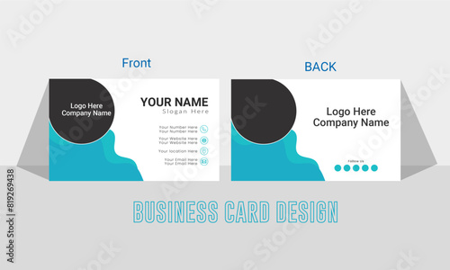 Simple Business card layout. Double side creative business card template .vector illustration