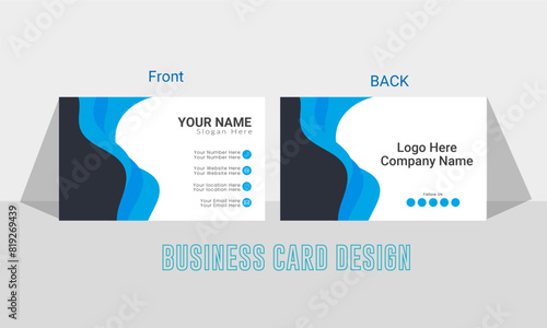 Simple Business card layout. Double side creative business card template .vector illustration