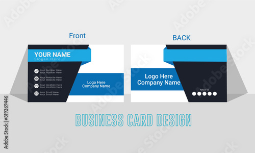 Simple Business card layout. Double side creative business card template .vector illustration