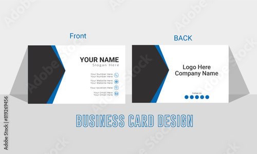 Simple Business card layout. Double side creative business card template .vector illustration