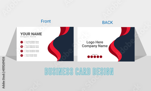 Simple Business card layout. Double side creative business card template .vector illustration