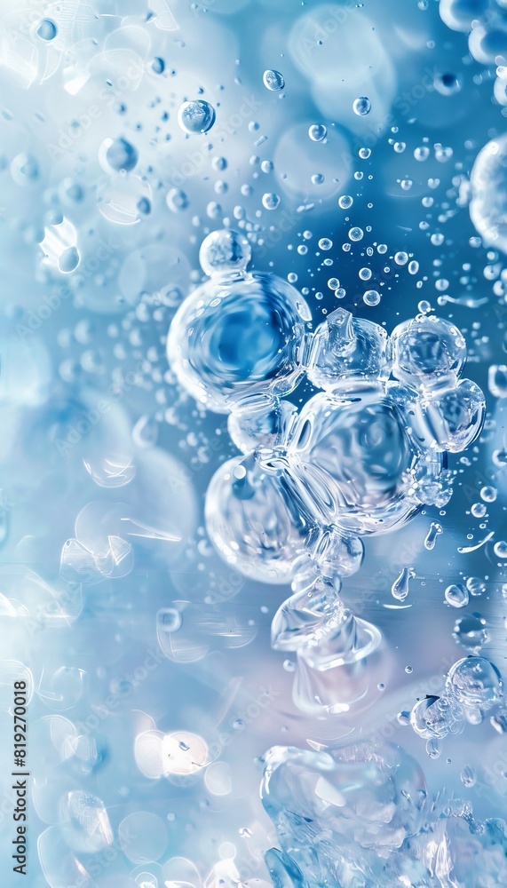 Air bubbles in ice on a light background Air bubbles in ice on a light background