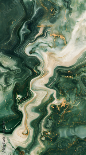 Luxurious Green and Gold Marble Texture for Elegant Design