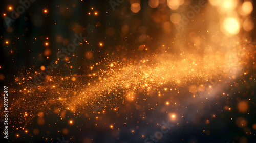 Magical Orange and Gold Bokeh Lights Abstract Background