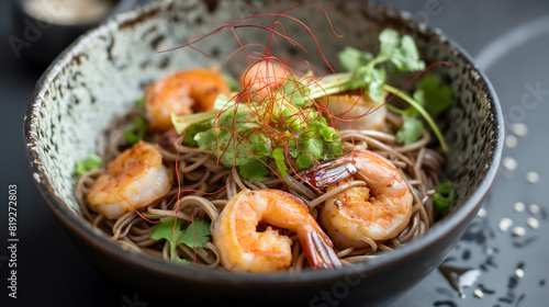 Succulent Shrimp Stir-Fry with Noodles and Fresh Herbs