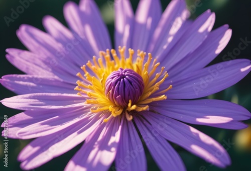 Aster flower closeup Realistic Light understand sun light significantly summer season flower concept