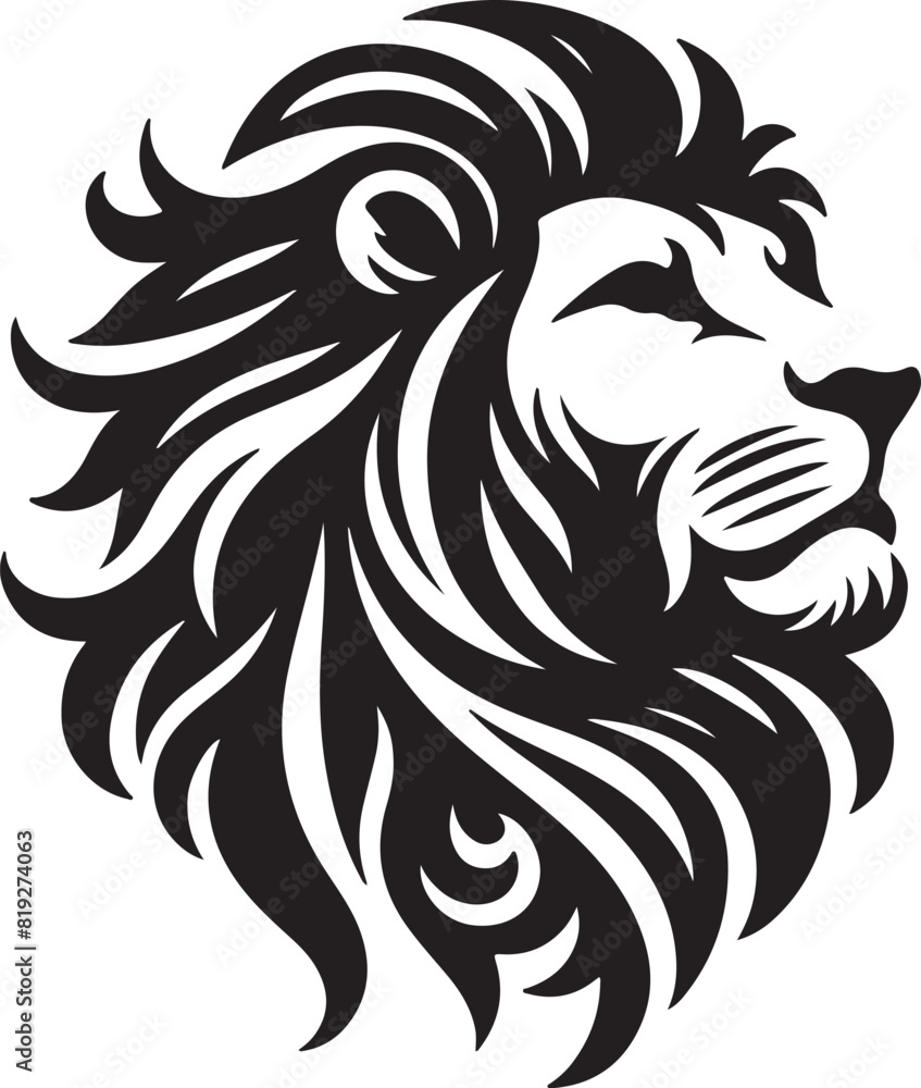 Lion Silhouette Graphic Logo on White Background Lion Silhouette Graphic Logo on White Background