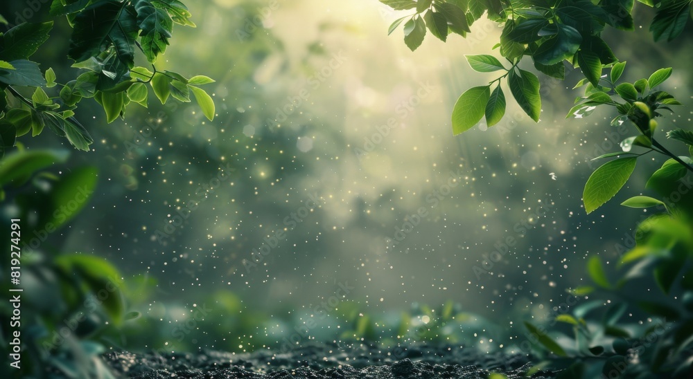 Green Forest With Raindrops on Ground Green Forest With Raindrops on Ground