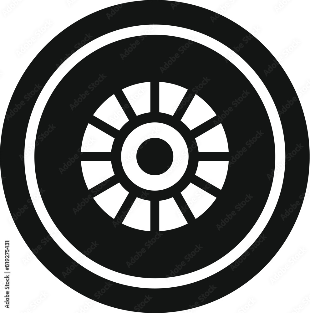 Fototapeta premium Bold, highcontrast black and white image of a symmetrical, circular geometric design