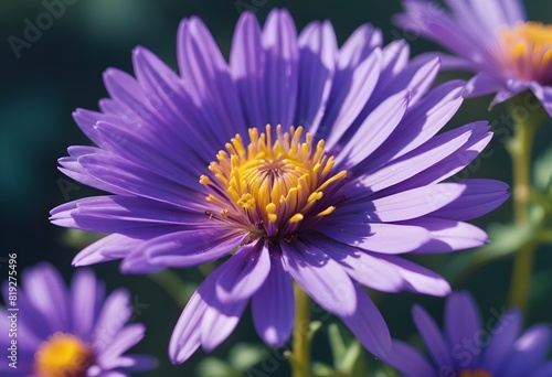 Aster flower closeup Realistic Light understand sun light significantly summer season flower concept