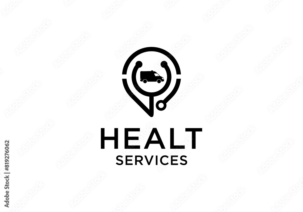 Obraz premium health service simple logo design