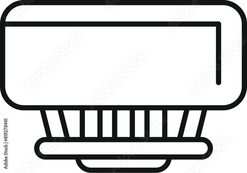 Minimalist linear toothbrush icon design in monochrome for web and app dental hygiene vector illustration