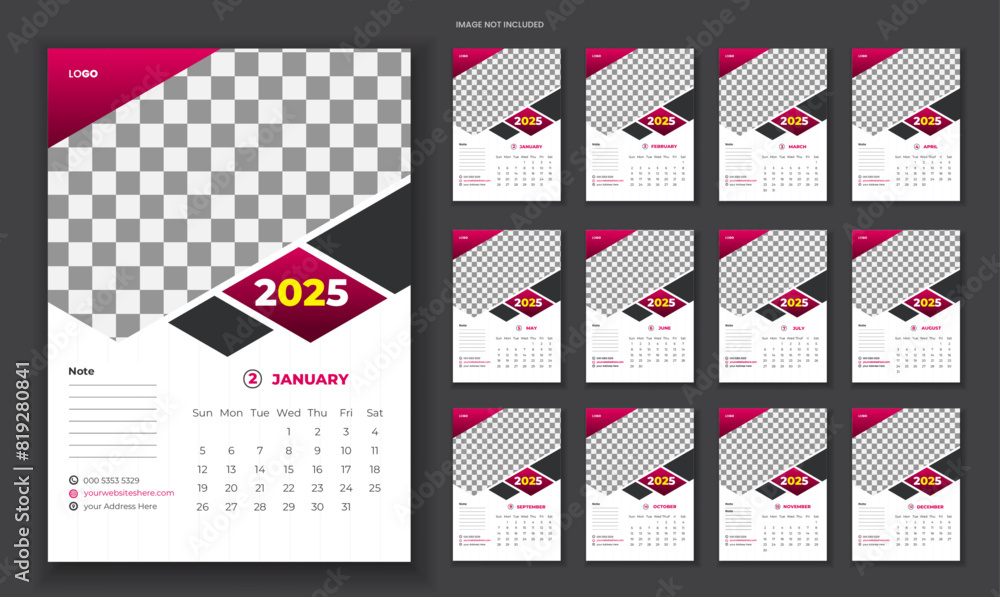 2025 Magnet Calendar Design for your business beautiful vector magnet calendar design and annual business plan 2025 Magnet Calendar Design for your business beautiful vector magnet calendar design and annual business plan