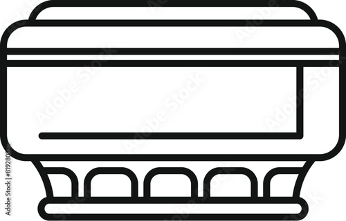 Vector illustration of a butter dish outline, perfect for kitchenthemed design photo