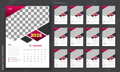 2025 Magnet Calendar Design for your business beautiful vector magnet calendar design and annual business plan 