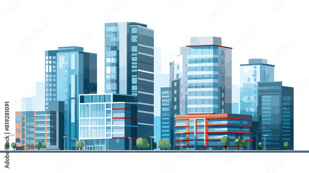 Vector flat building icon. Modern business architec