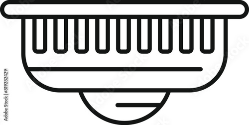 Minimalistic outline drawing of a wallmounted security cctv camera