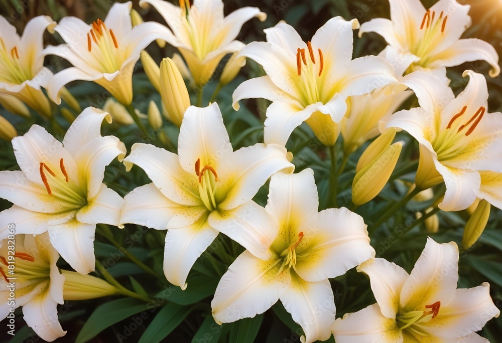 Obraz premium Lilies flower closeup Realistic Light understand sun light significantly summer season flower concept