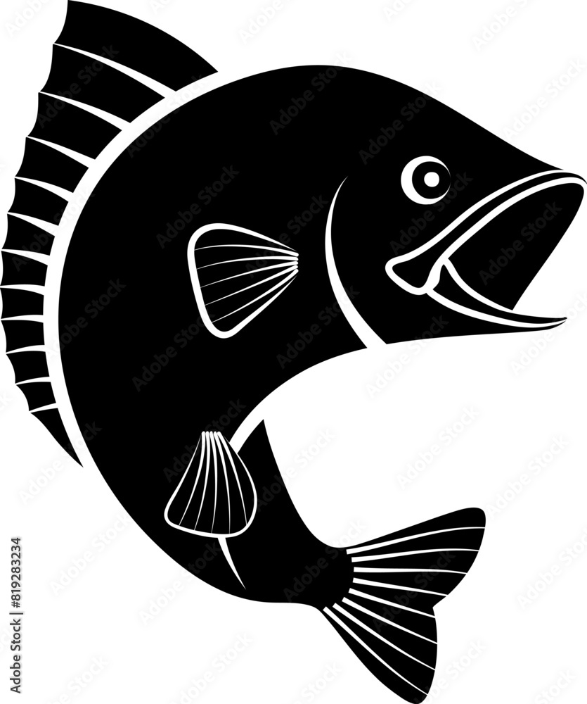 Fototapeta premium silhouette of smiling fish - vector illustration