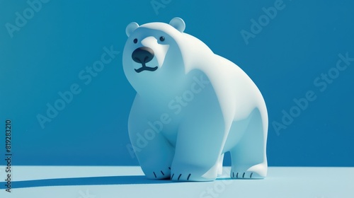 Polar Bear 3D cute simple background