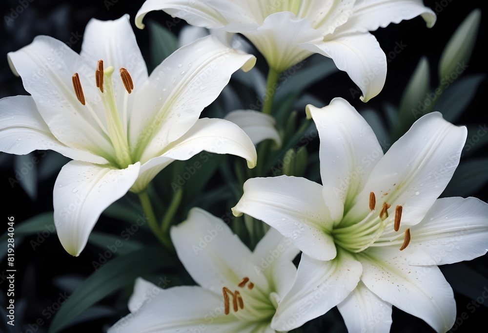 Fototapeta premium Lilies flower closeup Realistic Light understand sun light significantly summer season flower concept