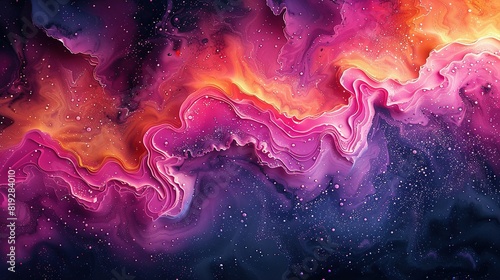  A zoomed-in image of a smartphone background featuring intertwined shades of purple, orange, and pink on the left side