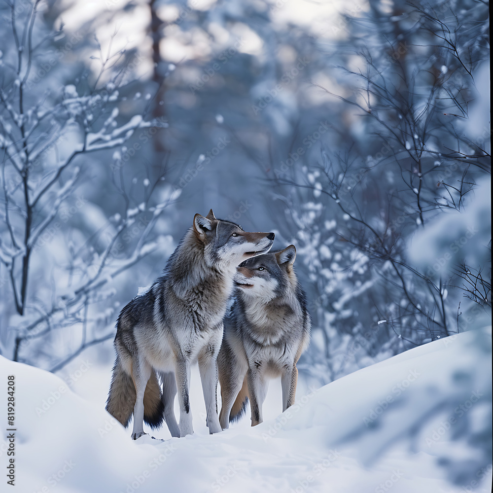 gray wolf in snow gray wolf in snow