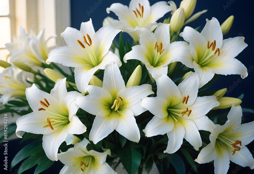 Fototapeta premium Lilies flower closeup Realistic Light understand sun light significantly summer season flower concept