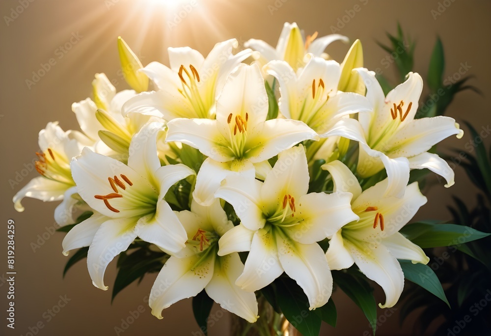Obraz premium Lilies flower closeup Realistic Light understand sun light significantly summer season flower concept