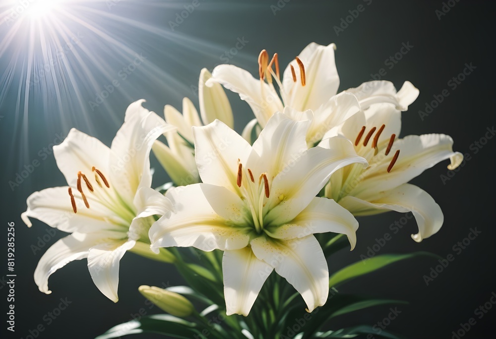Fototapeta premium Lilies flower closeup Realistic Light understand sun light significantly summer season flower concept