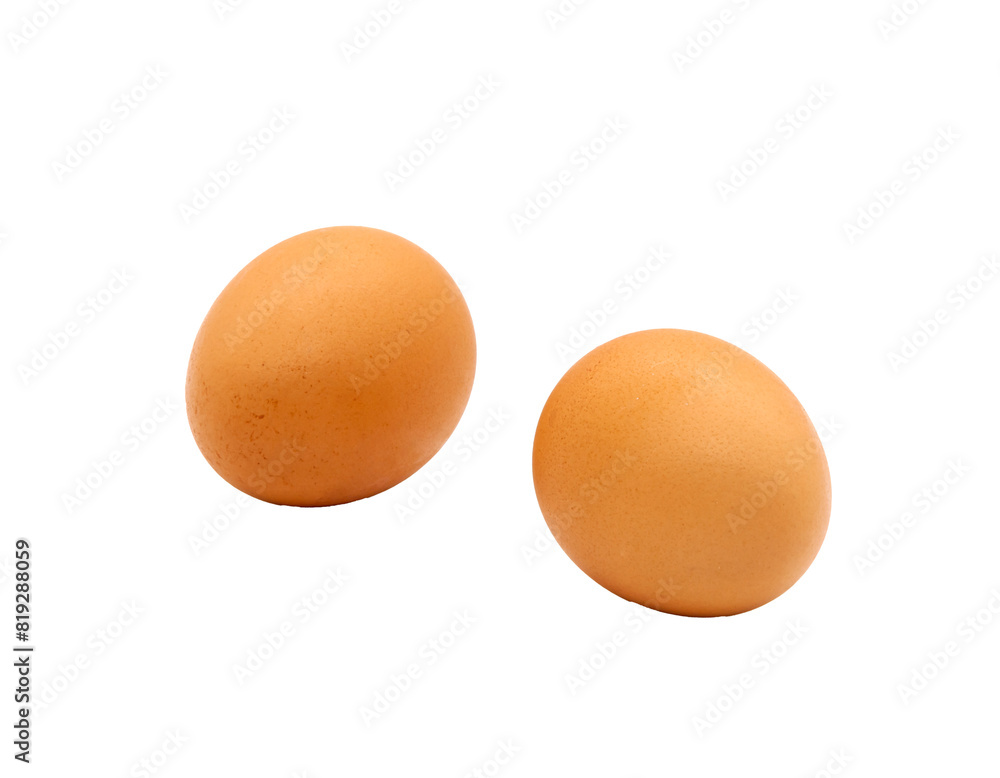 Two brown eggs from a chicken. Isolated. Photo in high quality. Two brown eggs from a chicken. Isolated. Photo in high quality.
