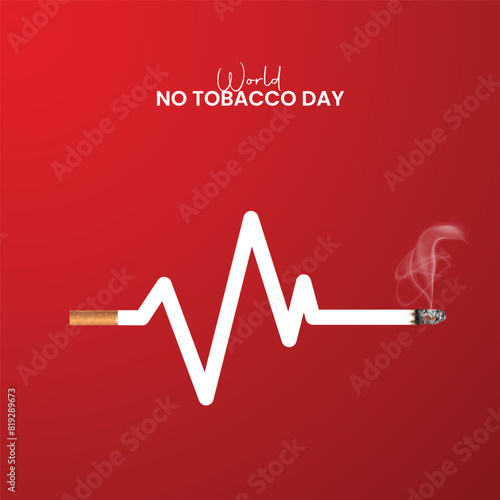 World No Tobacco Day. Cigarette banned no smoking creative design. 3D Illustration