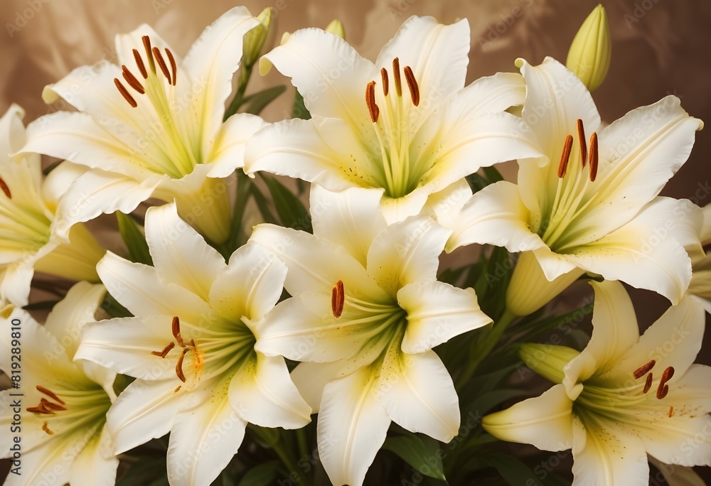 Obraz premium Lilies flower closeup Realistic Light understand sun light significantly summer season flower concept