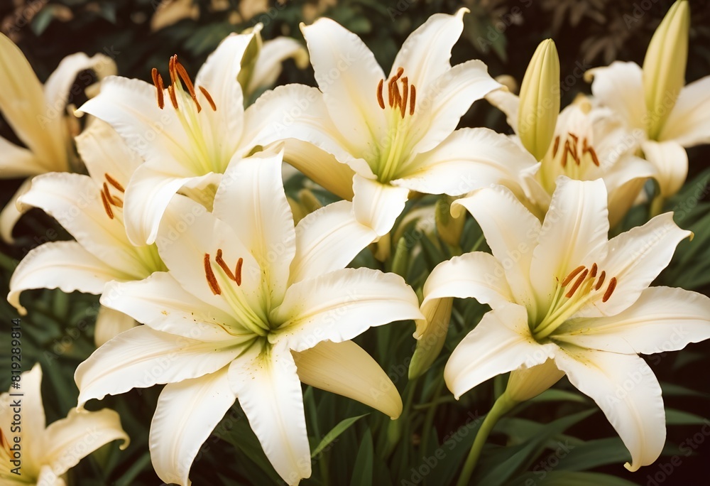 Obraz premium Lilies flower closeup Realistic Light understand sun light significantly summer season flower concept