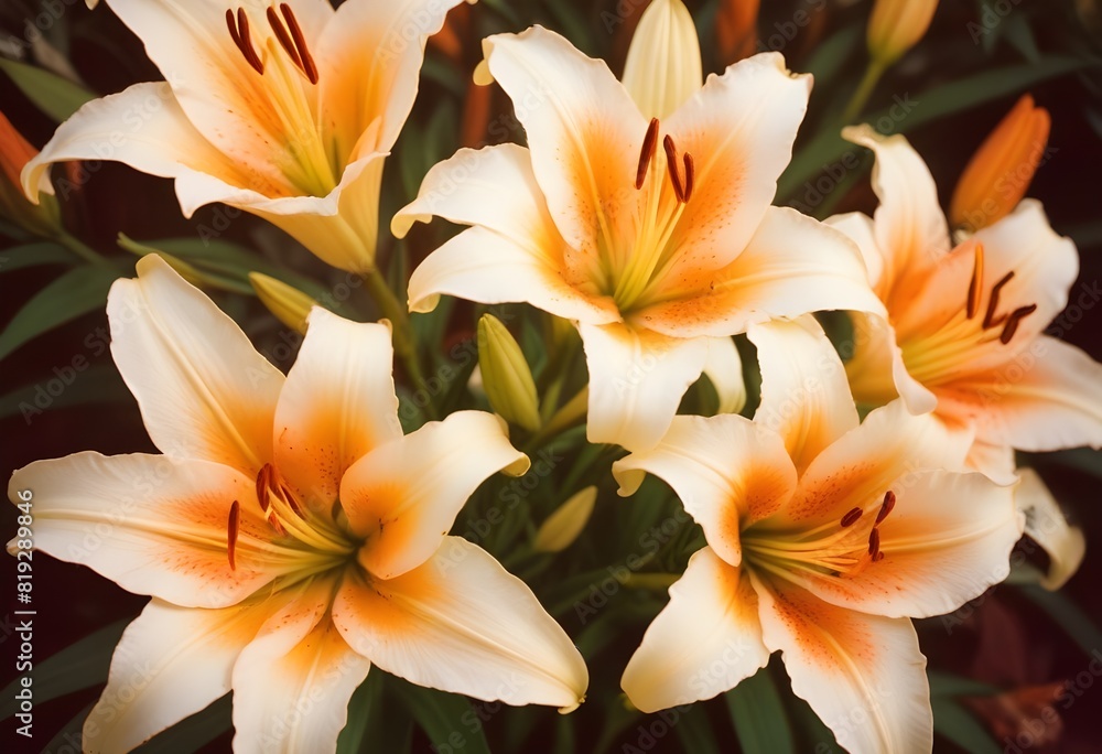 Fototapeta premium Lilies flower closeup Realistic Light understand sun light significantly summer season flower concept