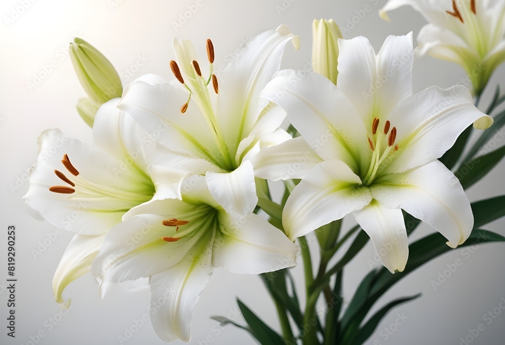 Obraz premium Lilies flower closeup Realistic Light understand sun light significantly summer season flower concept