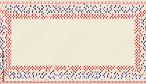 Red White and Blue Border Background