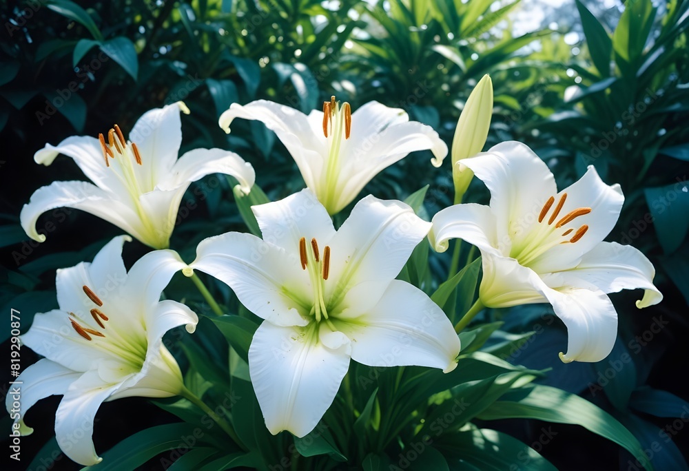Fototapeta premium Lilies flower closeup Realistic Light understand sun light significantly summer season flower concept