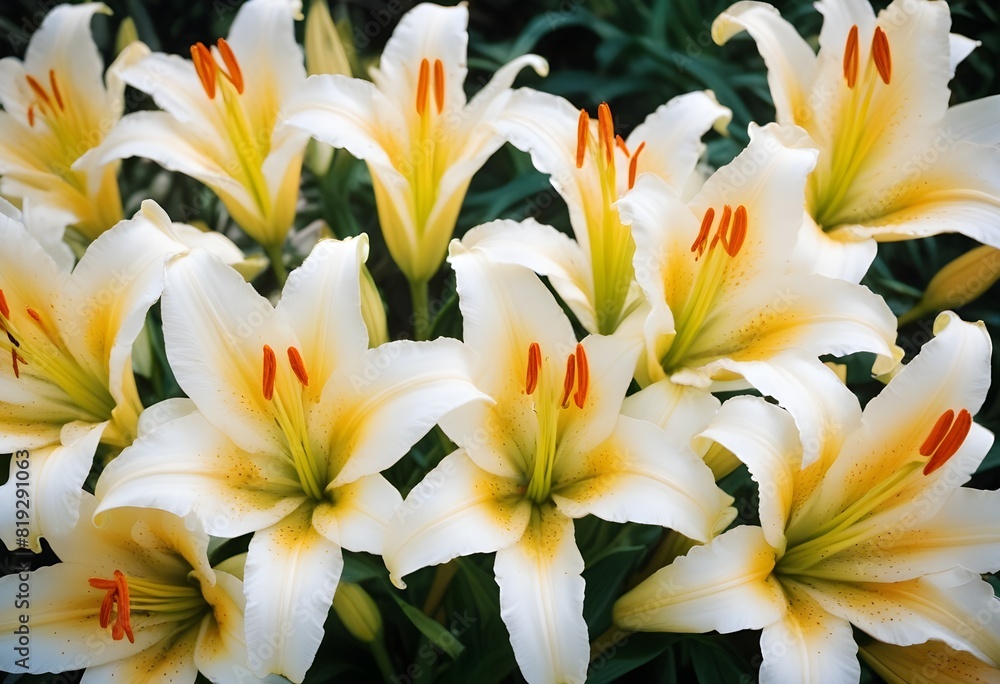 Fototapeta premium Lilies flower closeup Realistic Light understand sun light significantly summer season flower concept