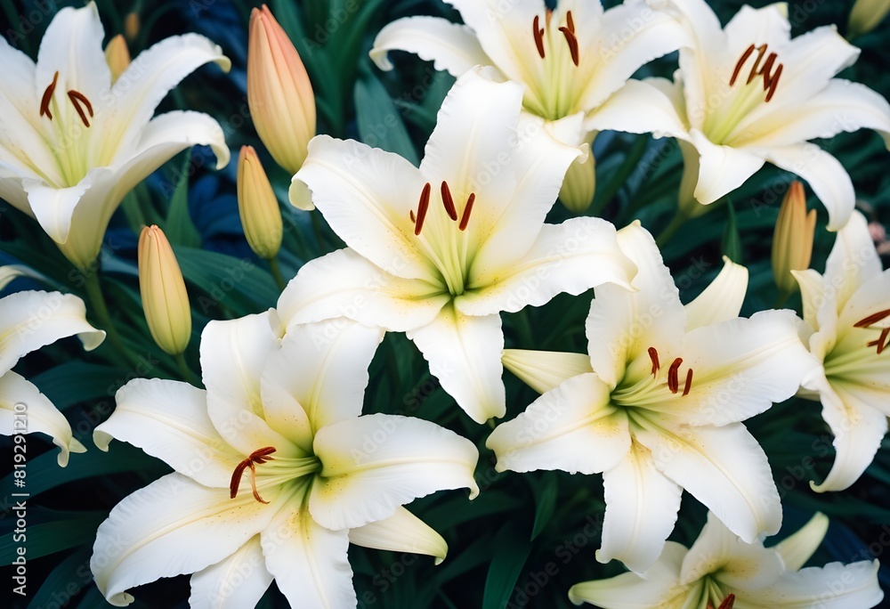 Obraz premium Lilies flower closeup Realistic Light understand sun light significantly summer season flower concept