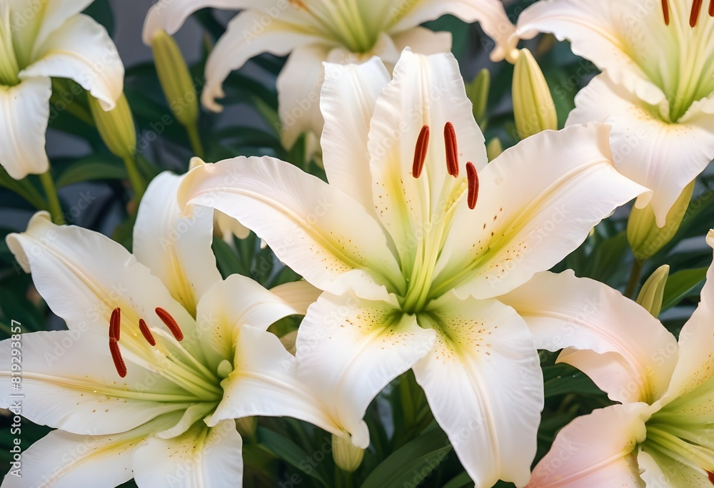 Fototapeta premium Lilies flower closeup Realistic Light understand sun light significantly summer season flower concept