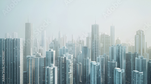 Illustration of the city with its buildings