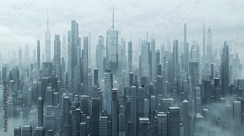 Illustration of the city with its buildings