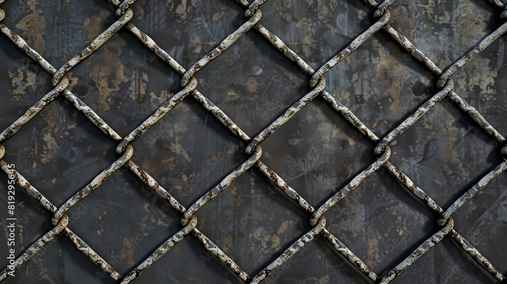 Fototapeta premium Fences made of metal links that are connected together.