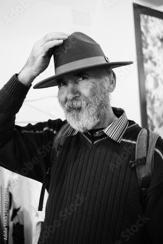 Tableau sur toile Bearded Old Man in a Hat