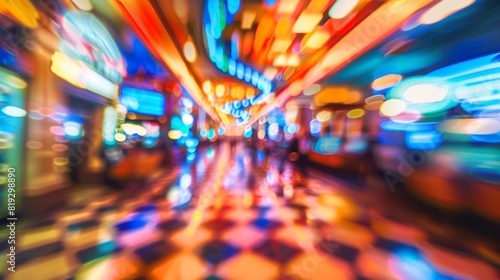 Blur focus in casino. Abstract Background in Vegas Nevada. Blurred Background.