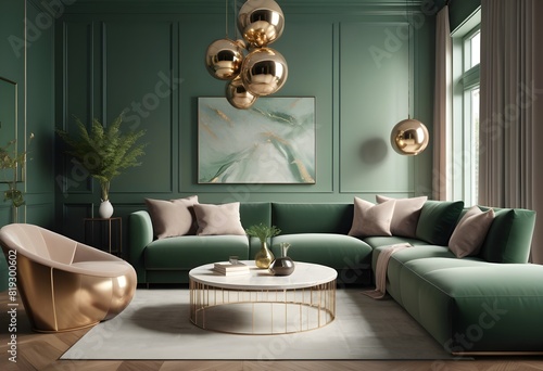 A Cozy matellic colours luxrious living room for luxrious living photo