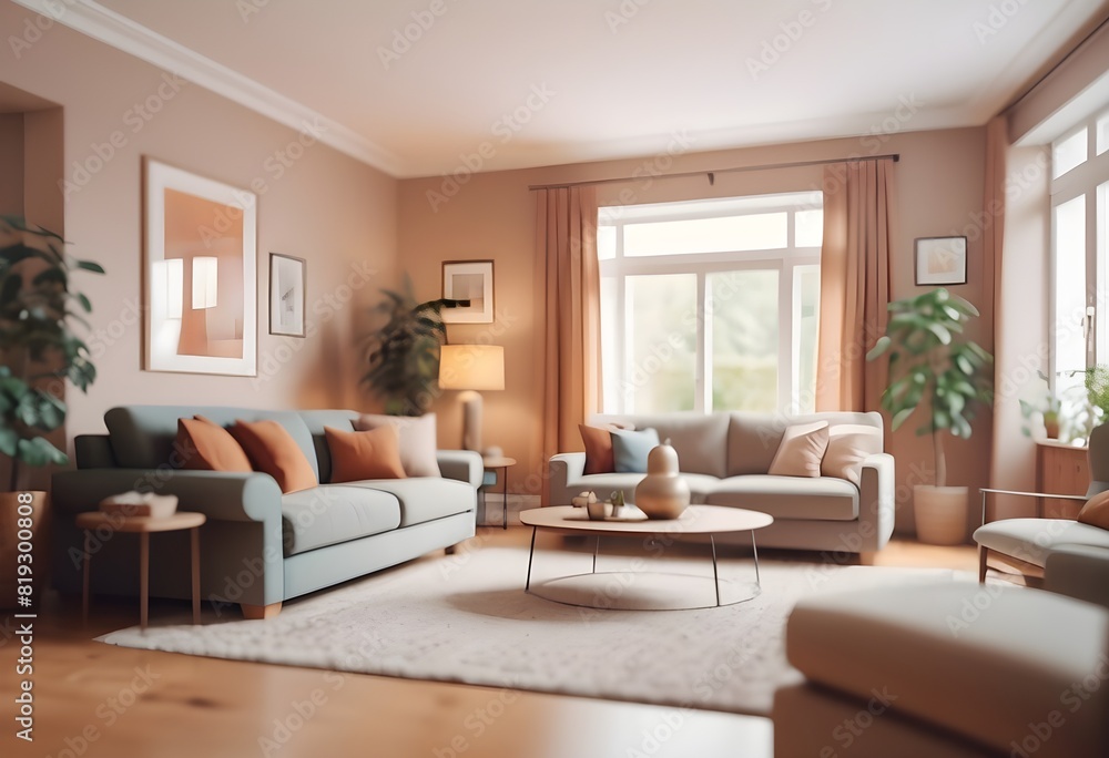 Fototapeta premium A Cozy matellic colours luxrious living room for luxrious living
